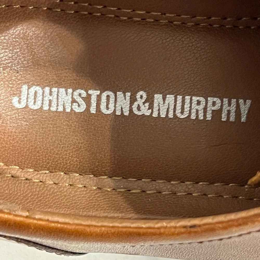 Johnston & Murphy Derby Shoes‎ Mens 9M Brown Good Leather Lace Up Business